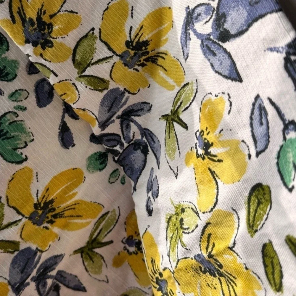 Threshold‎ Botanical Shower Curtain with Blue Yellow Green Floral Accents